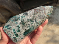 Polished Rare Emerald Mica In Matrix Standing Free Forms x 2 From Mutoko, Zimbabwe