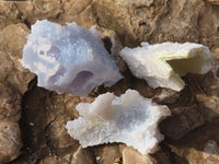 Natural Etched Blue Chalcedony Specimens  x 35 From Nsanje, Malawi