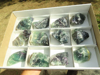 Natural Watermelon Fluorite Cobbed & Stone Sealed Selected Pieces x 12 From Uis, Namibia - TopRock