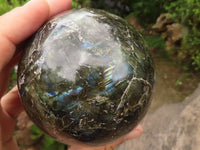 Polished Flashy Labradorite Spheres  x 2 From Madagascar - TopRock