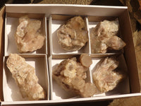 Natural White Phantom Smokey Quartz Clusters x 6 From Luena, Congo