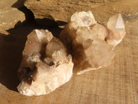 Natural White Phantom Smokey Quartz Clusters x 6 From Luena, Congo