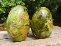 Polished Small Green Opal Standing Free Forms  x 6 From Madagascar - Toprock Gemstones and Minerals 