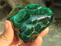 Polished Malachite Free Forms x 3 From Kolwezi, Congo