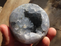 Polished Blue Celestite Geode Spheres  x 4 From Sakoany, Madagascar