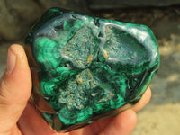 Polished Malachite Free Forms x 3 From Kolwezi, Congo