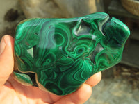 Polished Malachite Free Forms x 3 From Kolwezi, Congo