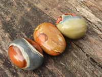 Polished  Polychrome / Picasso Jasper Palm Stones  x 20 From Madagascar