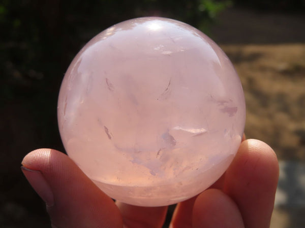 Polished Blue Rose Quartz Spheres x 3 From Ambatondrazaka, Madagascar