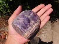 Polished Smokey Flower Dream Amethyst Standing Free Forms  x 3 From Madagascar - TopRock