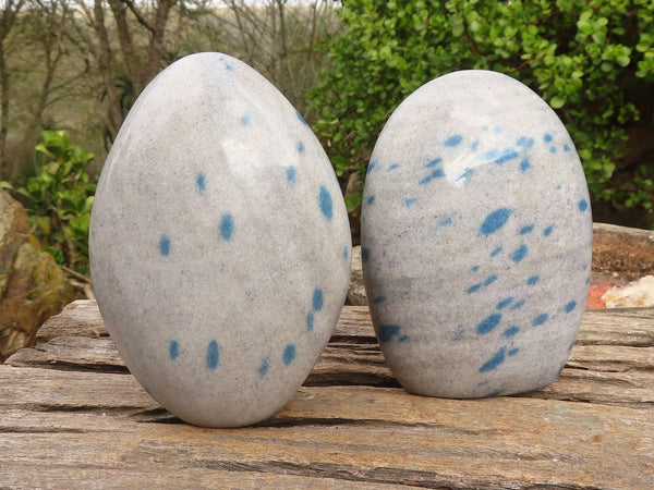 Polished Blue Spotted Spinel Quartz Free Forms  x 2 From Madagascar - Toprock Gemstones and Minerals 