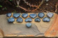 Polished XX Rare Dumortierite Hearts - sold per 12 pc Lot - From Madagascar - TopRock