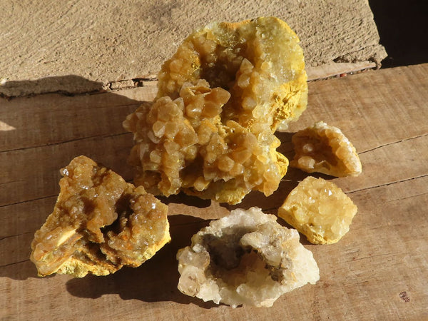 Natural Golden Limonite / Lemonite Quartz Clusters  x 5 From Zambia - Toprock Gemstones and Minerals 