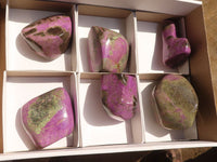 Polished Purple Stichtite & Serpentine Free Forms x 6 From Barberton, South Africa