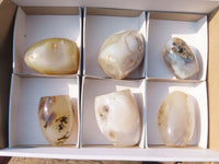 Polished Mixed Agate Standing Free Forms x 6 From Madagascar