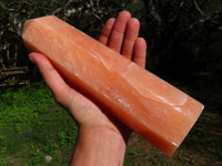 Polished Orange Calcite Crystal Point With Natural Crystalline Vug At Bottom x 1 From Madagascar - TopRock