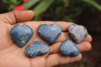 Polished XX Rare Dumortierite Hearts - sold per 12 pc Lot - From Madagascar - TopRock