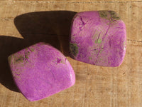 Polished Purple Stichtite & Serpentine Free Forms x 6 From Barberton, South Africa