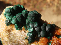 Natural Rare Ball Malachite On Drusy Quartz & Dolomite Specimens  x 2 From Kambove, Congo