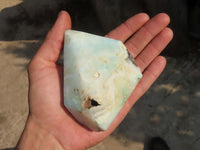 Polished Blue Smithsonite Aragonite Points x 2 From Congo