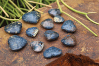 Polished XX Rare Dumortierite Hearts - sold per 12 pc Lot - From Madagascar - TopRock