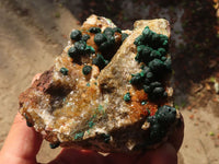 Natural Rare Ball Malachite On Drusy Quartz & Dolomite Specimens  x 2 From Kambove, Congo