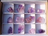 Polished Small Window Amethyst Points x 12 From Ankazobe, Madagascar