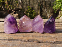 Polished Small Window Amethyst Points x 12 From Ankazobe, Madagascar