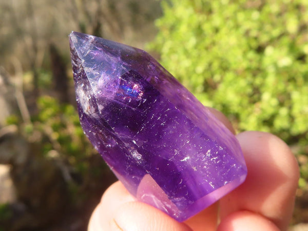 Polished Small Window Amethyst Points x 12 From Ankazobe, Madagascar