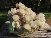 Natural Extra Large Malachite Infused Smokey Phantom Quartz Cluster x 1 From Congo - TopRock