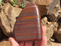 Polished Banded Tiger Iron Stone Standing Free Forms  x 4 From Northern Cape, South Africa - TopRock