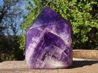 Polished Deep Purple Chevron Amethyst Points  x 6 From Zambia - Toprock Gemstones and Minerals 