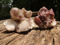 Natural Red Hematoid Phantom Quartz Clusters  x 2 From Karoi, Zimbabwe - TopRock