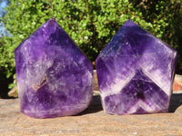 Polished Deep Purple Chevron Amethyst Points  x 6 From Zambia - Toprock Gemstones and Minerals 