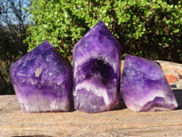 Polished Deep Purple Chevron Amethyst Points  x 6 From Zambia - Toprock Gemstones and Minerals 