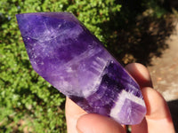 Polished Deep Purple Chevron Amethyst Points  x 6 From Zambia - Toprock Gemstones and Minerals 