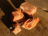 Natural New Sunset Orange Calcite Specimens  x 4 From Spitzkop, Namibia