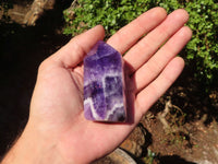 Polished Deep Purple Chevron Amethyst Points  x 6 From Zambia - Toprock Gemstones and Minerals 