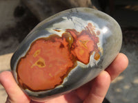 Polished Polychrome Jasper Standing Free Forms  x 3 From Madagascar