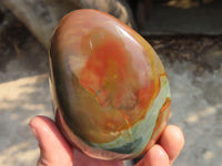 Polished Polychrome Jasper Standing Free Forms  x 3 From Madagascar