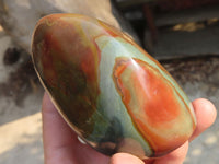 Polished Polychrome Jasper Standing Free Forms  x 3 From Madagascar