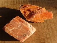 Natural New Sunset Orange Calcite Specimens  x 4 From Spitzkop, Namibia