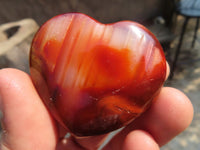 Polished Carnelian Agate Hearts  x 12 From Madagascar