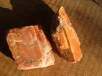 Natural New Sunset Orange Calcite Specimens  x 4 From Spitzkop, Namibia