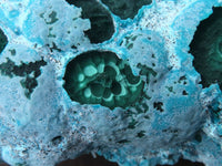 Natural Blue Chrysocolla On Silky Malachite Matrix Specimen x 1 From Kulukuluku, Congo - Toprock Gemstones and Minerals 