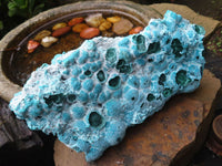 Natural Blue Chrysocolla On Silky Malachite Matrix Specimen x 1 From Kulukuluku, Congo - Toprock Gemstones and Minerals 