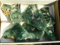 Polished One Side Polished Emerald Mtorolite Plates  x 6 From Zimbabwe