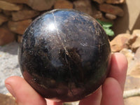 Polished Rare Iolite / Water Sapphire Spheres  x 3 From Madagascar - TopRock