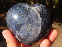 Polished Blue Lazulite Hearts  x 6 From Madagascar - Toprock Gemstones and Minerals 