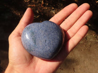 Polished Blue Lazulite Hearts  x 6 From Madagascar - Toprock Gemstones and Minerals 